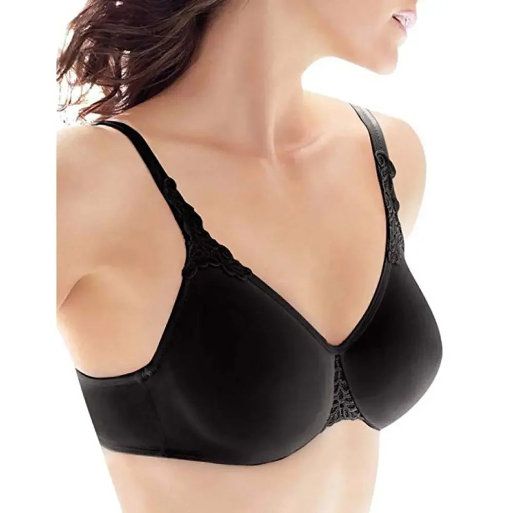 Wacoal Bodysuede Ultra Full Figure Seamless Underwire Bra Black Sz 34C Smoothing